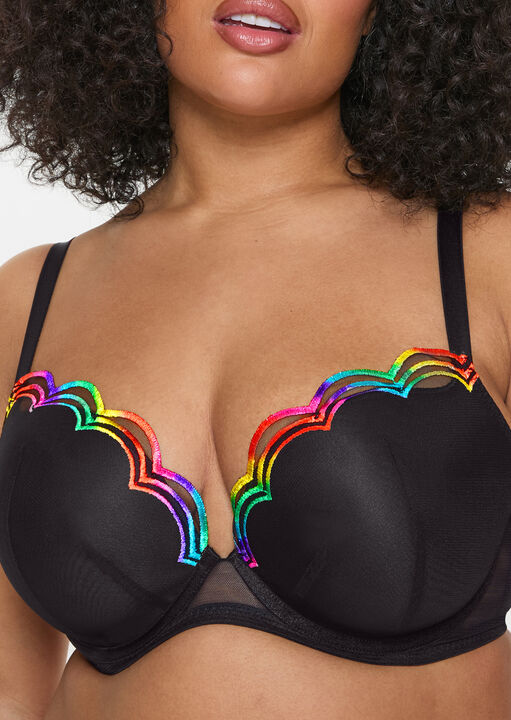Rainbow Padded Plunge Bra image number 3.0