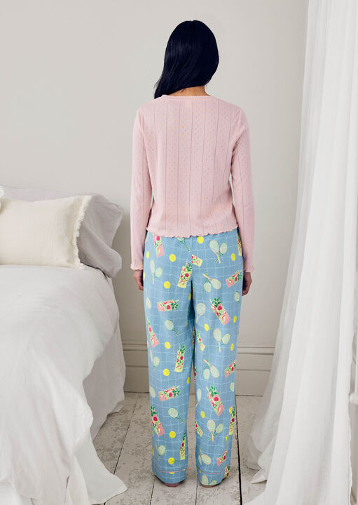 Chelsea Peers Tennis Cocktail Long Slv Set Blue image number 2.0