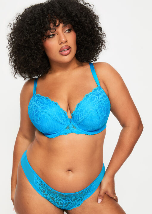 Sexy Lace Padded Plunge Bra image number 1.0