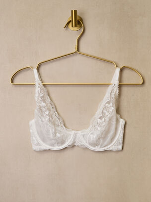 Mabel Non Pad Plunge Bra - White