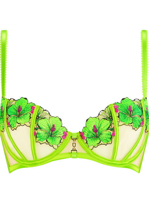 Caged Hibiscus Non Padded Balcony Bra image number 4.0
