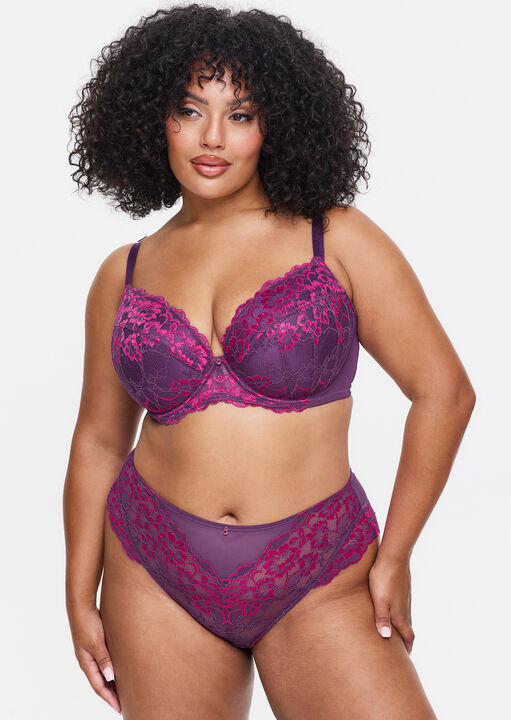 Sexy Lace Padded Plunge Bra image number 1.0