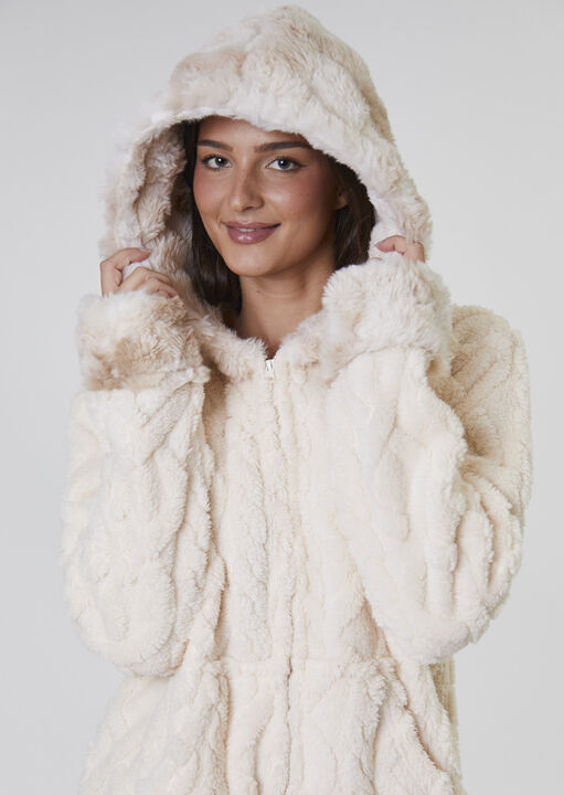 Loungeable Fluffy Cable Knit Onesie image number 1.0
