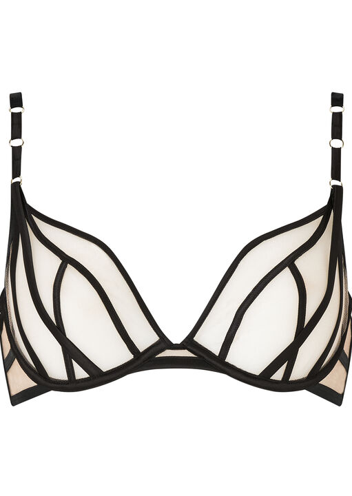 Sheer Desire Non-Padded Plunge Bra image number 4.0