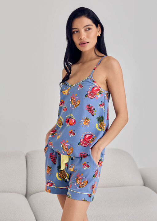 Tropical Fruit Cami Short Sleeve Set  image number 0.0
