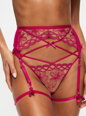 Make You Mine Suspender Belt - Dark Pink