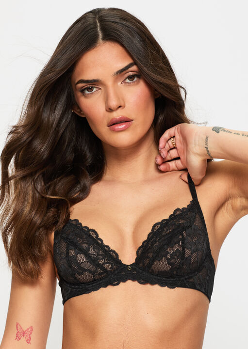 Sexy Lace Non Padded Plunge Bra image number 1.0