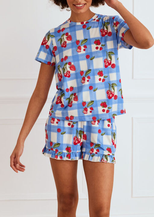 Gingham Cherry Short Sleeve Set image number 4.0