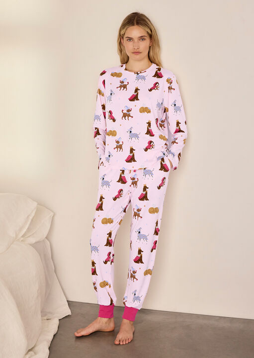 Chelsea Peers Fairytale Dogs Cotton Long Sleeve Pyjama Set image number 0.0