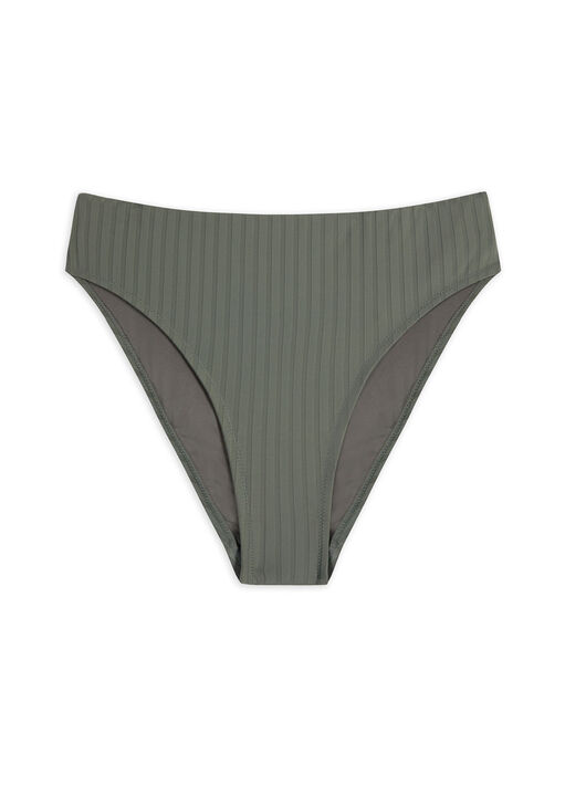 Rib High Waist Bikini Bottom image number 3.0