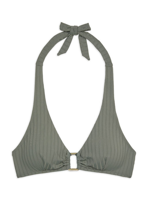 Rib Halterneck Bikini Top  image number 3.0