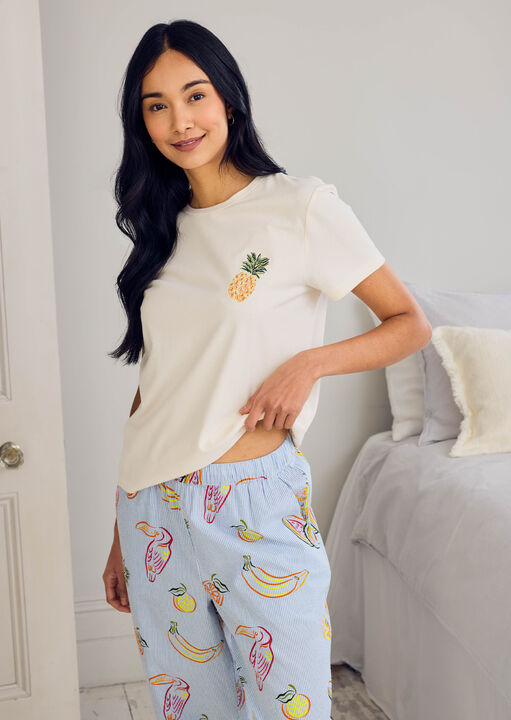 Tropical Stripe Short Sleeve Set image number 1.0