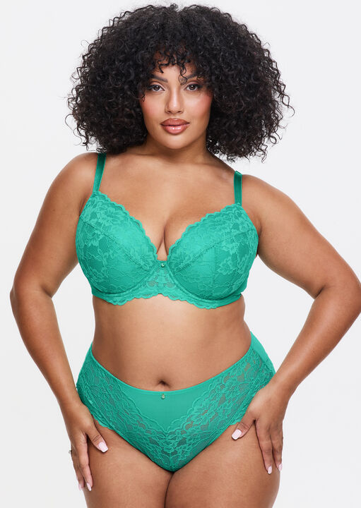 Sexy Lace Padded Plunge Bra image number 1.0