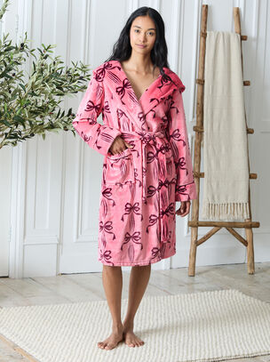 Wavy Bow Robe - Pink