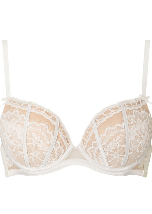 Caged Lace Padded Plunge Bra image number 4.0