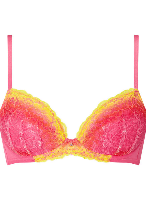 Sexy Lace Ombre Padded Plunge Bra image number 4.0