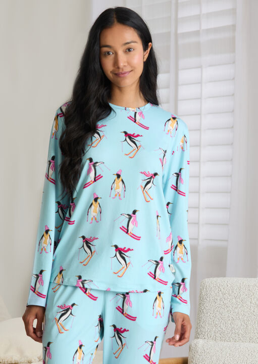 Skiing Penguin  Long Sleeve Set image number 1.0