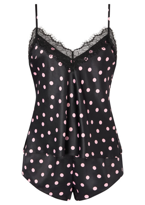 Cerise Polka Dot Cami Top & Shorts Set image number 5.0
