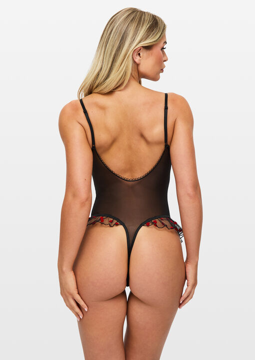 Queen of Hearts Crotchless Teddy Lingerie image number 2.0