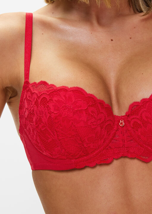 Sexy Lace Padded Balcony Bra image number 4.0