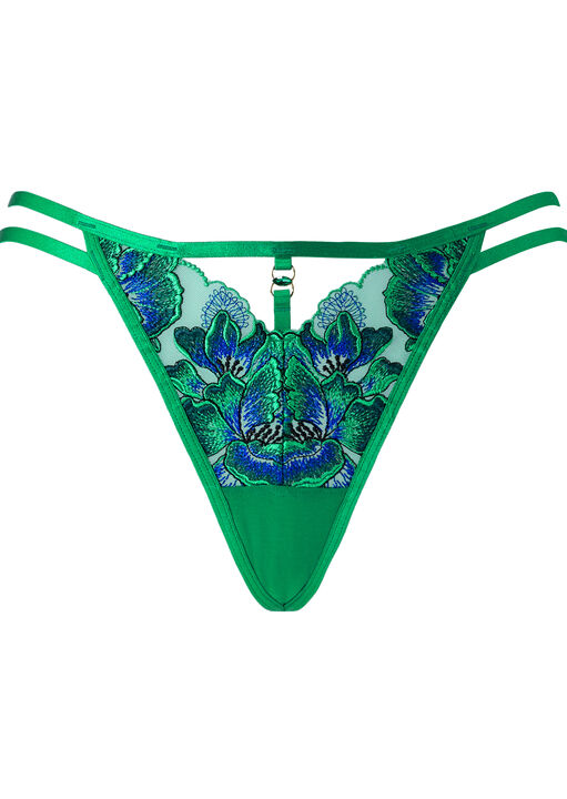 Forbidden Flora Embroidered Thong image number 4.0