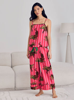 Tiger Stripe Short Sleeve Set - Pink