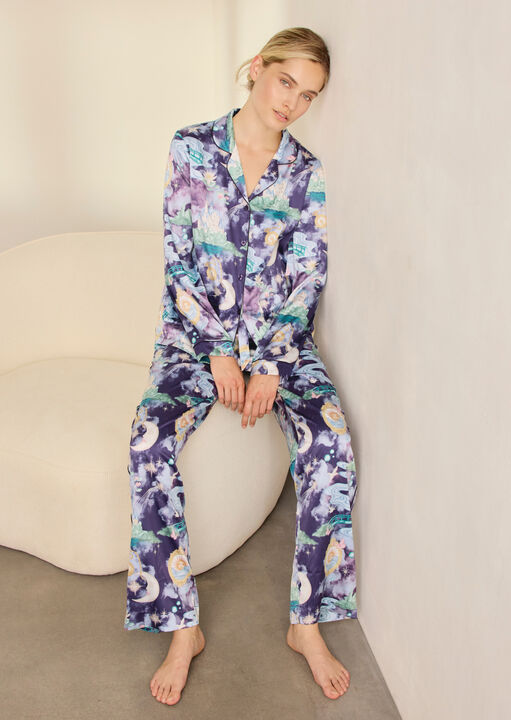 Chelsea Peers Fairytale Cotton Revere Long Sleeve Pyjama Set image number 0.0