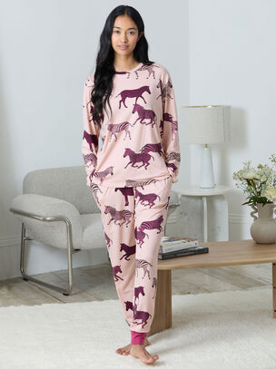 Zebra Poly Long Sleeve Set - Pink