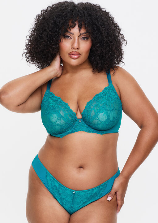 Sexy Lace Fuller Bust Non Padded Plunge Bra image number 0.0