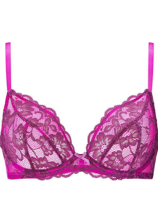 Sexy Lace Non Padded Plunge Bra image number 4.0