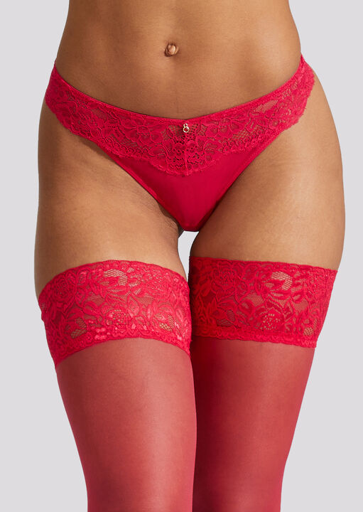 Lace Top Glossy Hold Up image number 1.0