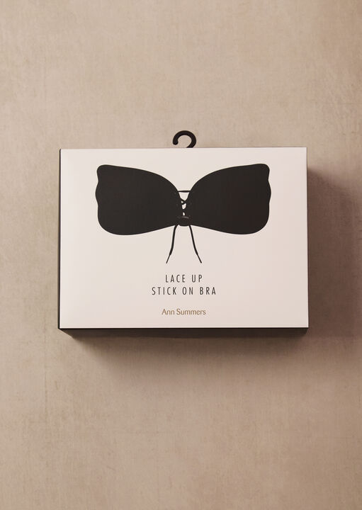Lace-Up Stick On Bra image number 1.0