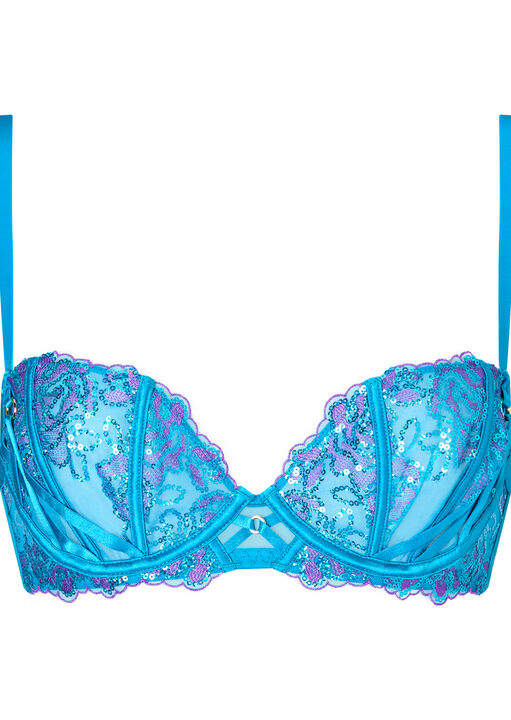Pearlescent Embroidered Non Padded Balcony Bra image number 4.0