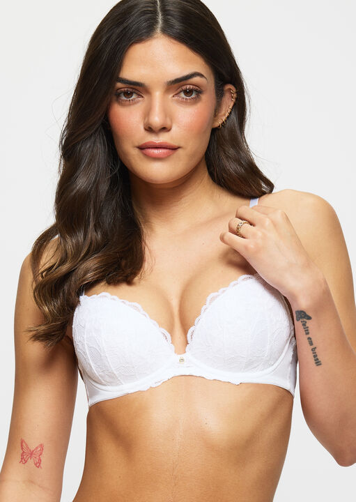 Sexy Lace Padded Plunge Bra image number 2.0