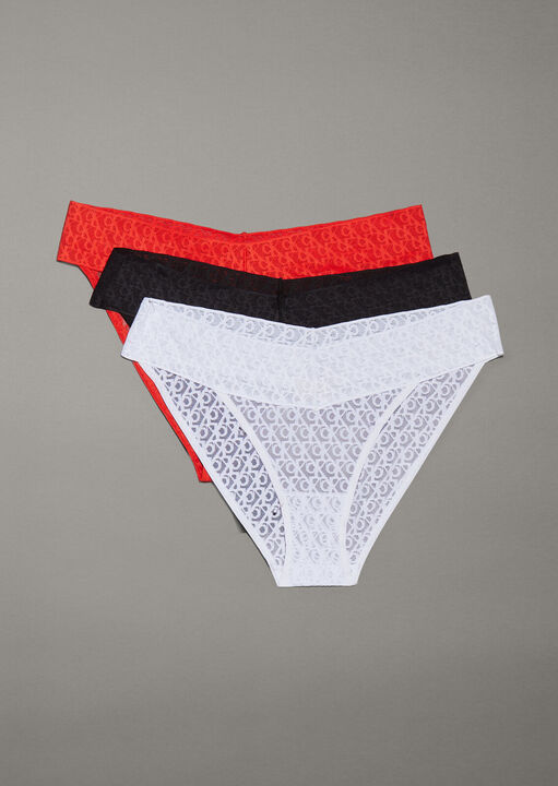 Logo Lace Low Rise Bikini 3 Pack  image number 0.0