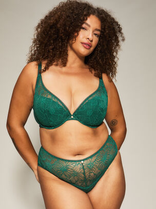Alice Padded Plunge Bra - Dark Green