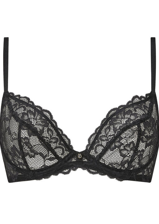 Sexy Lace Non Padded Plunge Bra image number 4.0
