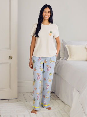 Tropical Stripe Short Sleeve Set - Multi