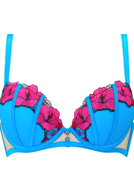 Caged Hibiscus Padded Plunge Bra image number 4.0