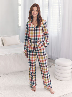 Gingham Revere Long Sleeve Set - Multi