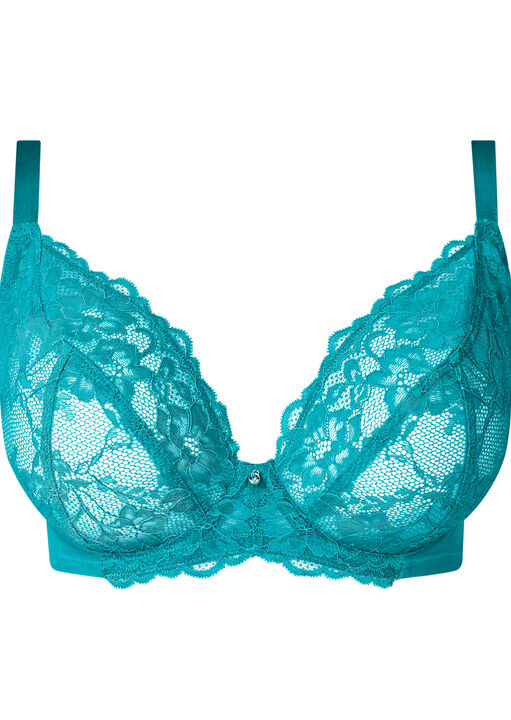Sexy Lace Fuller Bust Non Padded Plunge Bra image number 4.0