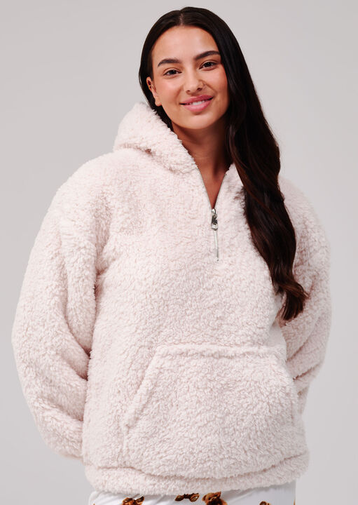 Loungeable Borg Fleece Quarter Zip Hoodie image number 1.0
