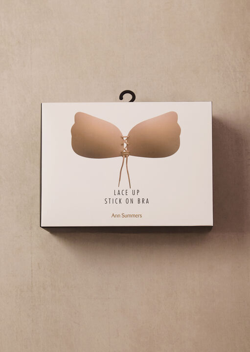 Lace-Up Stick On Bra image number 1.0