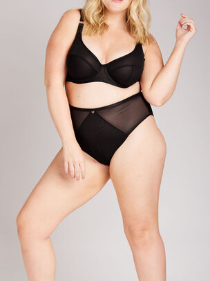 Soft Mesh High Apex Bra - Black