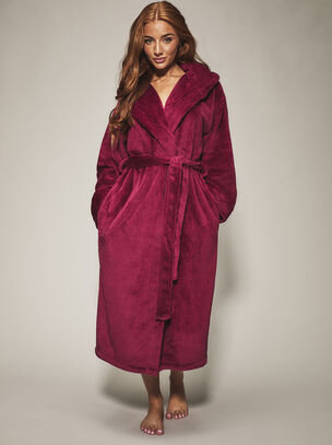 Knickerbox Rosa Cosy Robe - Burgundy