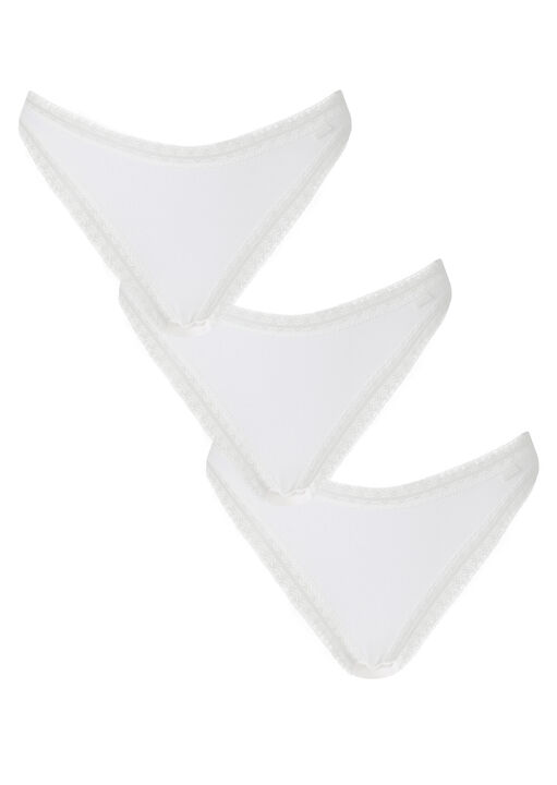 3 Pack Lace High Leg Brief image number 0.0