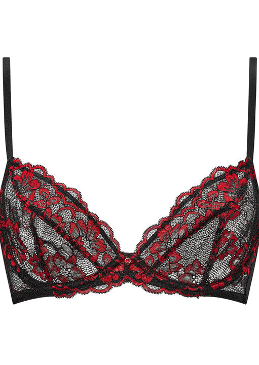 Sexy Lace Non Padded Plunge Bra image number 4.0