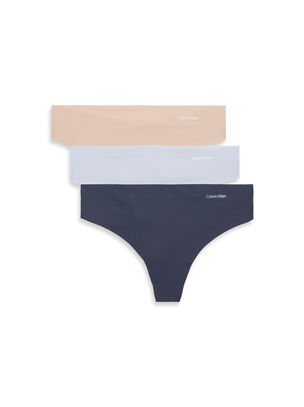 3PK Invisibles Microfibre Thong - Multi