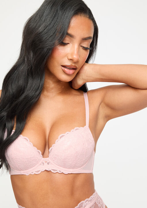 Sexy Lace Padded Plunge Bra image number 1.0