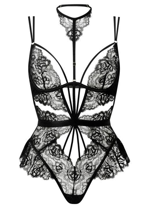 Tease Me Twice Lace Crotchless Teddy Lingerie image number 6.0